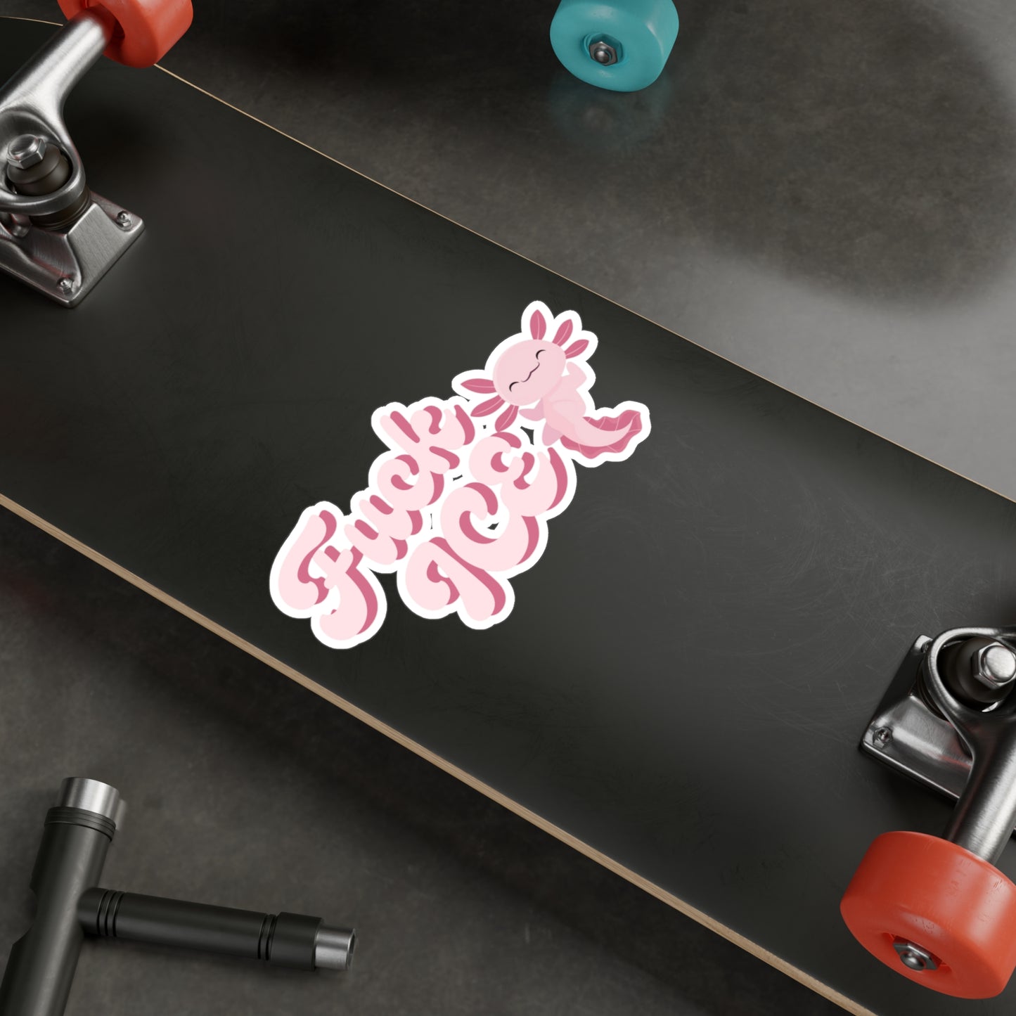 Smiling Axolotl 'F*** ICE' Vinyl Sticker