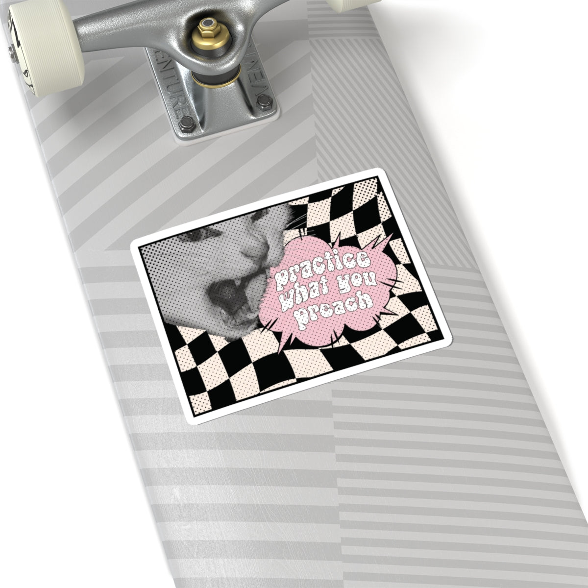 Cat Shouting "Practice What You Preach" Sticker